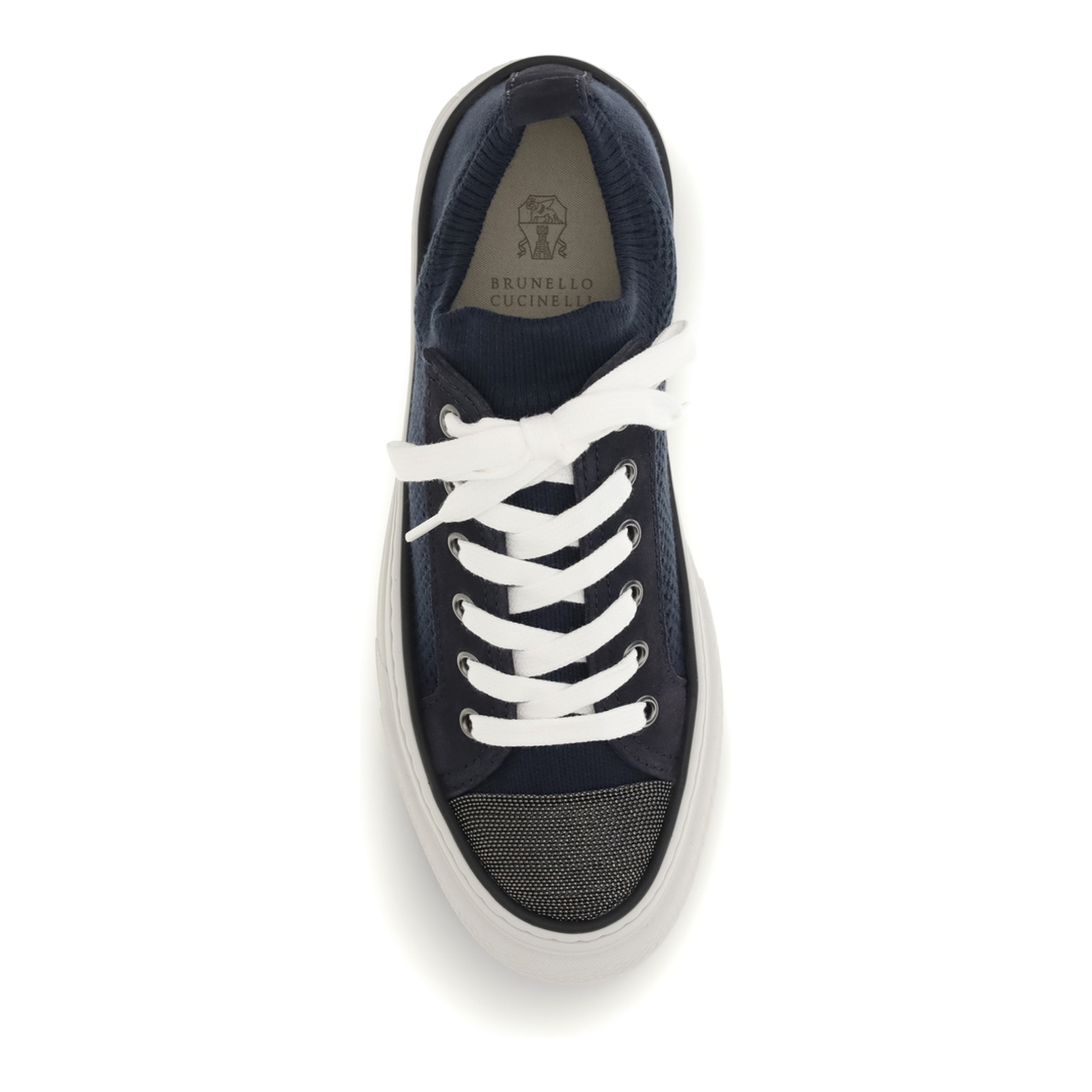 Cotton Knit and Suede Sneakers - Image 4