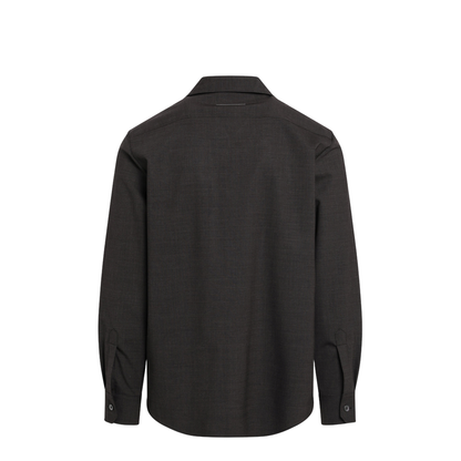 Two-Tone Brown Shirt In Wool Blend - Image 2