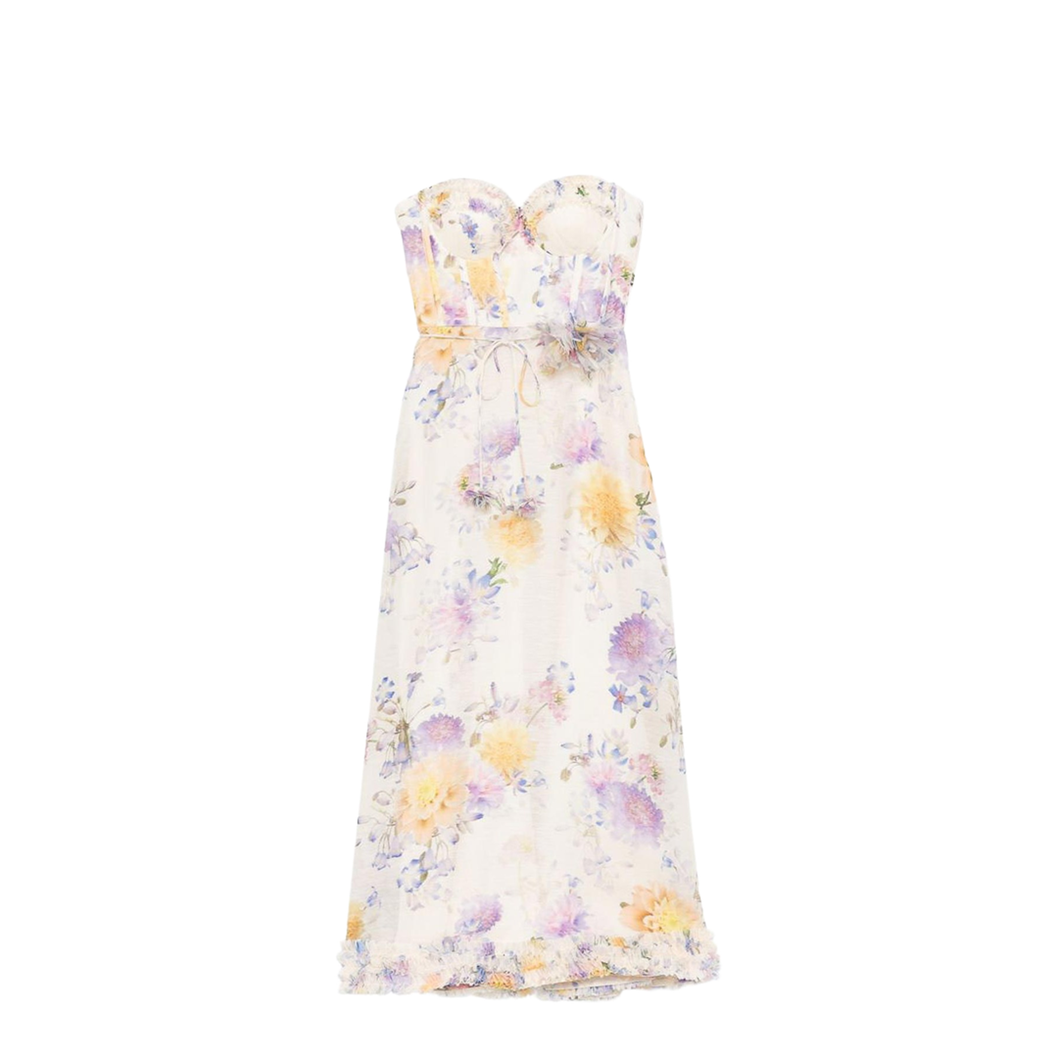 Midi Dress With Flower Print - Image 1