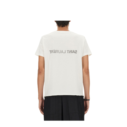 White T-Shirt with Black Logo Pattern - Image 3