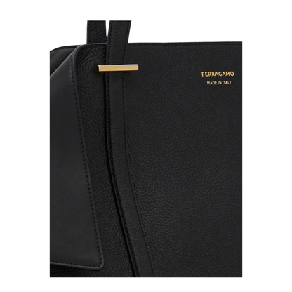 Scarf Folded Medium Calfskin Tote - Nero - Image 3