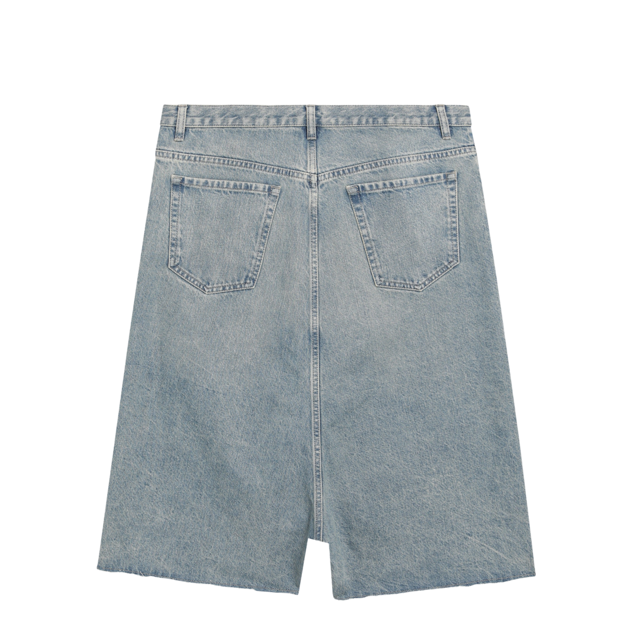Low-crotch denim bermuda shorts in ice blue - Image 2