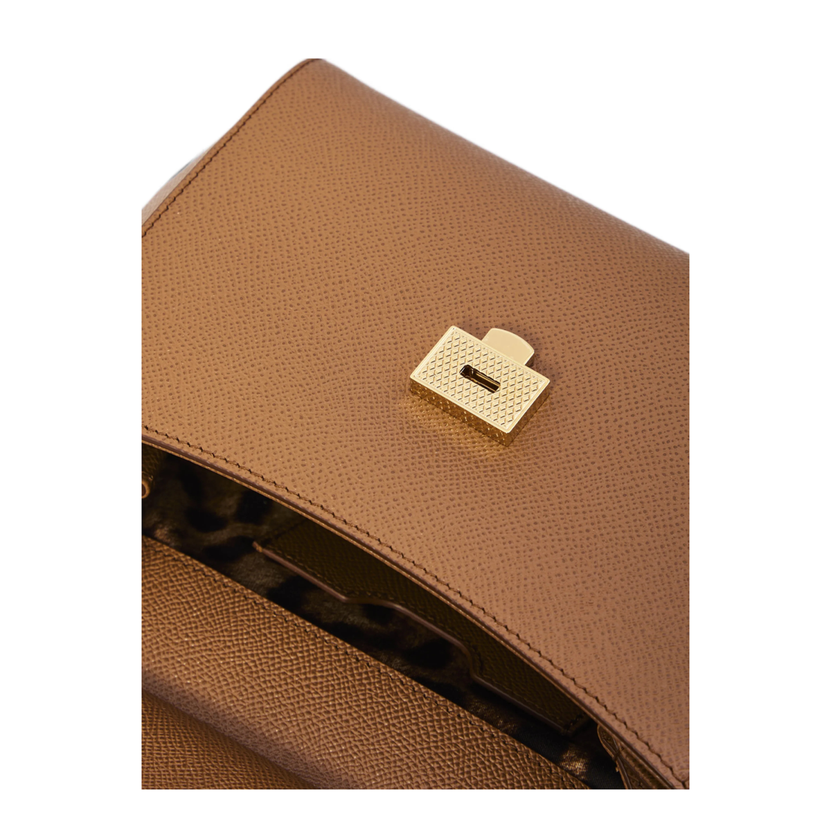 Sicily Small Calfskin Handbag - Brown - Image 4