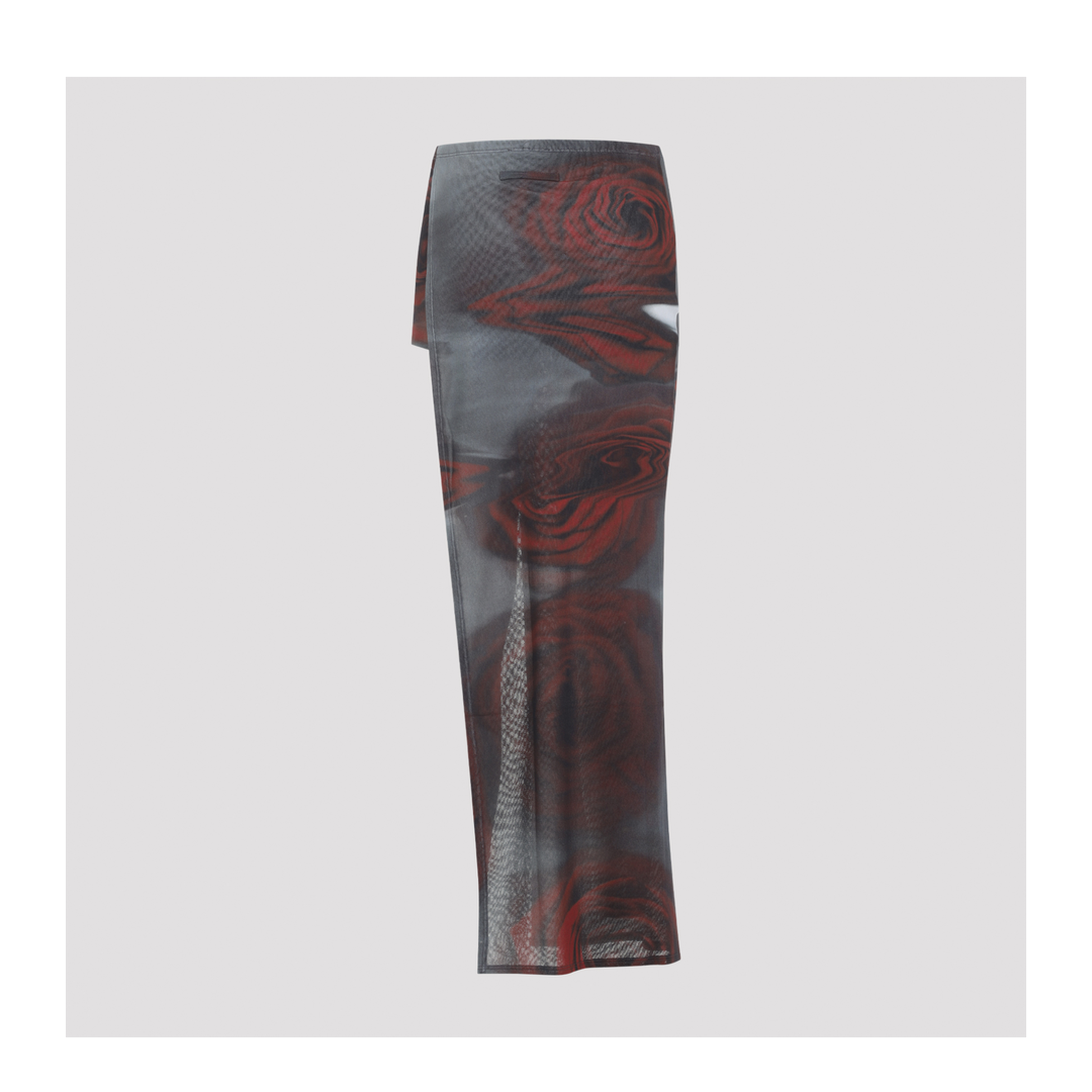Blurry Roses Asymmetric Midi Skirt - Image 4