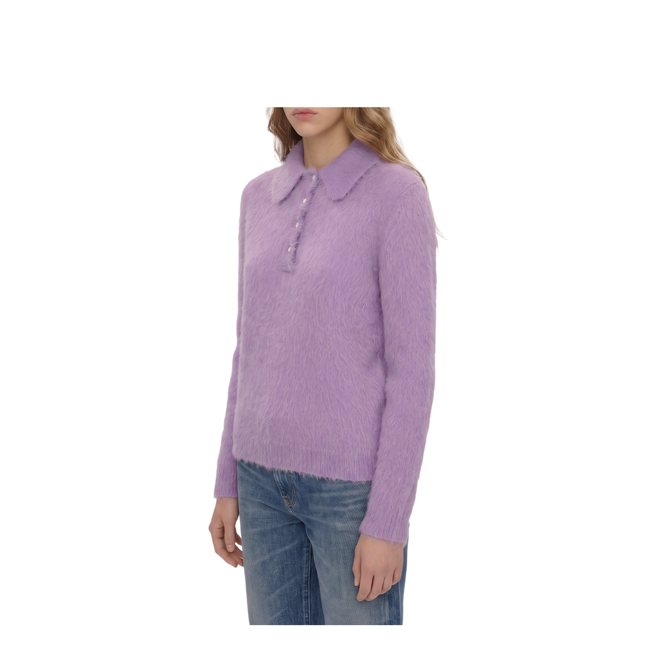 Dreamy Lavander Polo-Style Pullover - Image 3