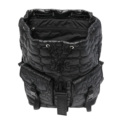 Re-Tech Quilted Nylon Backpack - Black - Image 2