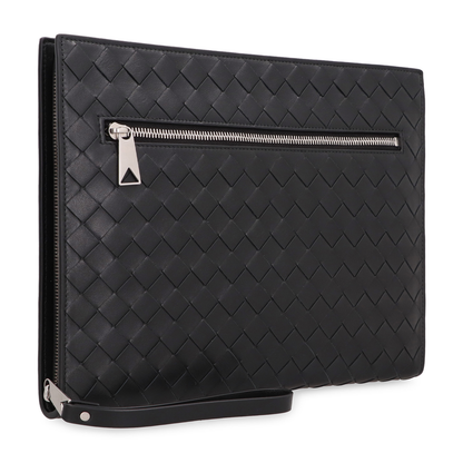 Intrecciato Leather Document Case - Black - Image 5