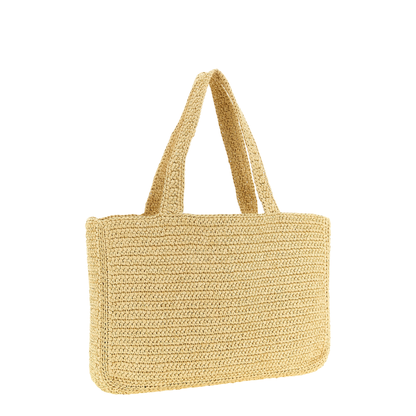 Viva Superstar Large Synthetic Raffia Shopping Bag - Natural - Image 2
