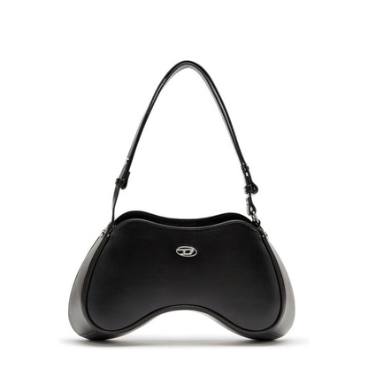 Play Semi-Gloss Leather Shoulder Bag - Black - Image 1