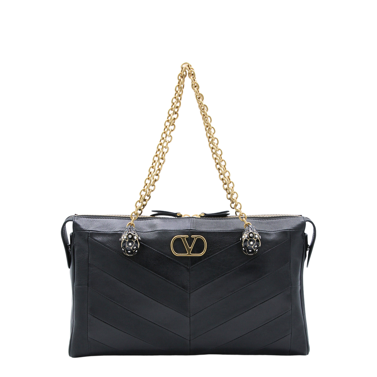 Panthea Nappa Leather Shoulder Bag - Black - Image 1