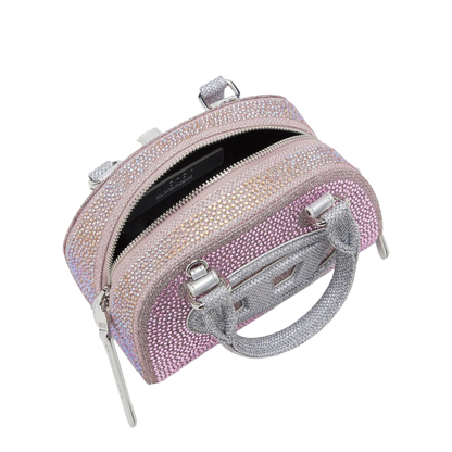 1DR Dome Small Crystal Lurex Crossbody - Pink - Image 5