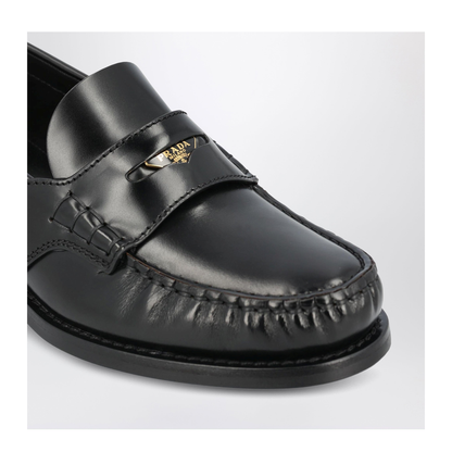 Black Brushed Leather Loafers - Image 2