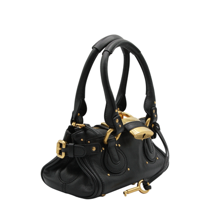 Paddington Small Buffalo Leather Shoulder Bag - Black - Image 6