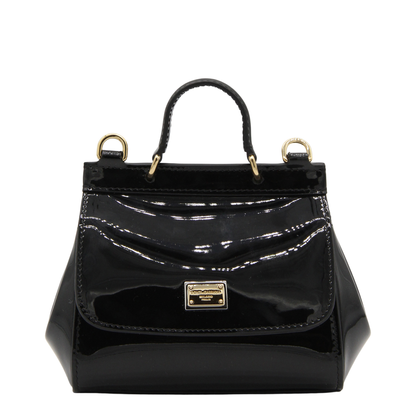 Sicily Mini Patent Leather Bag - Black - Image 1