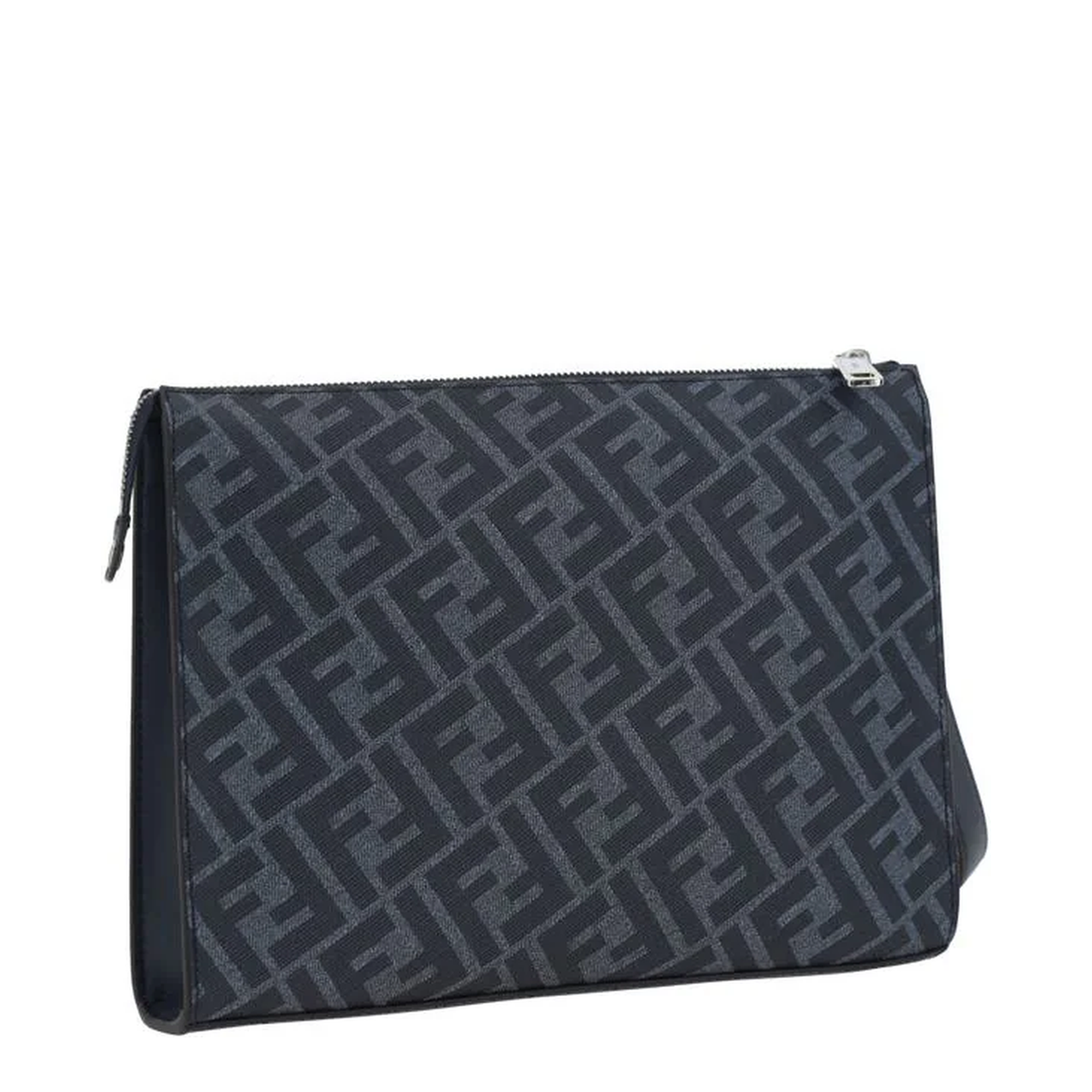 Flat Leather Crossbody Bags - Navy Blue - Image 3