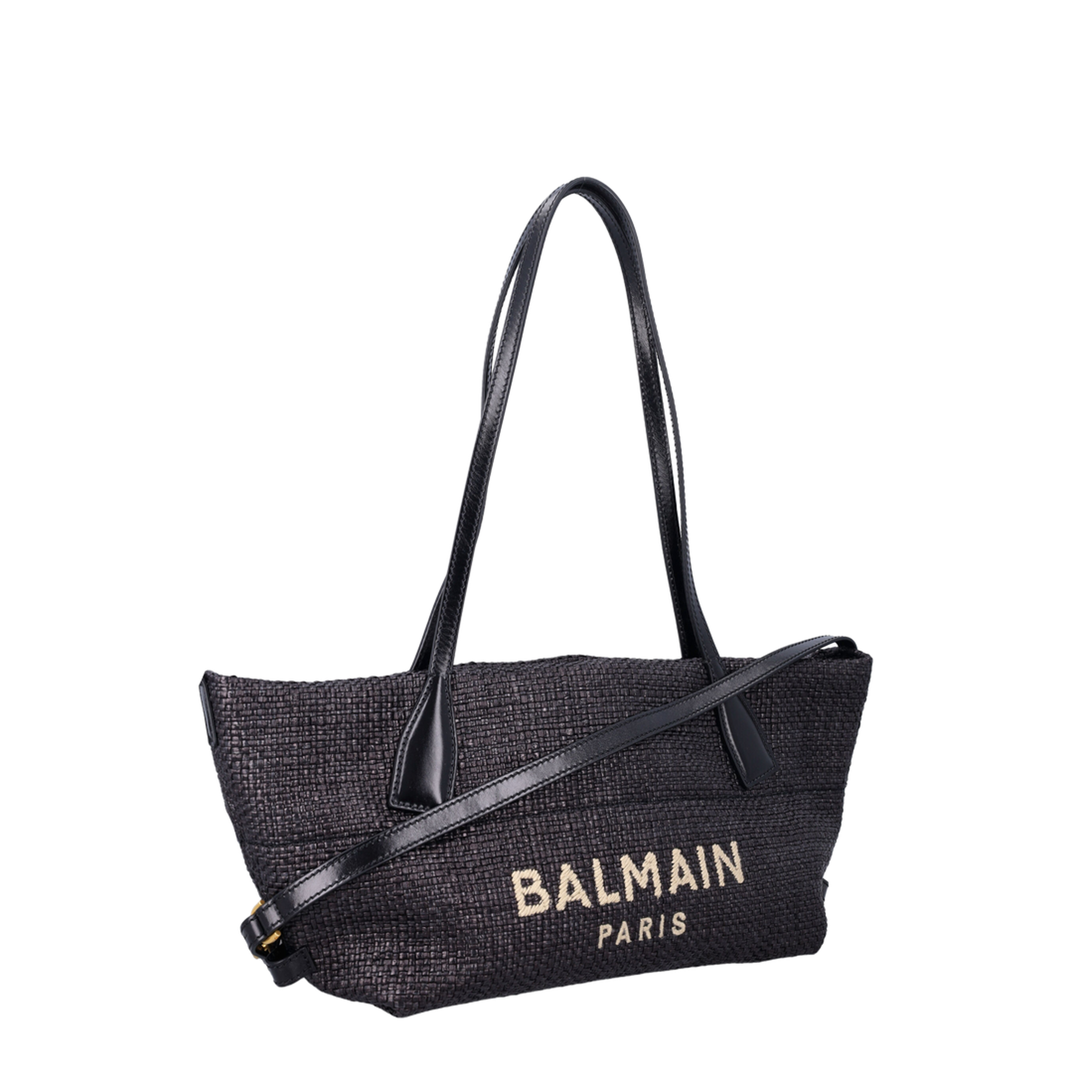 Small Track Tote Bag Raffia Black - Image 2