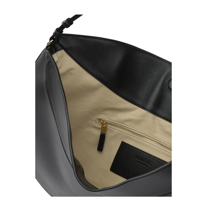Ovalo Calf Leather Shoulder Bag - Black - Image 5