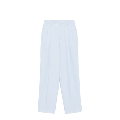 Viscose And Silk Twill Straight Trousers - Image 1