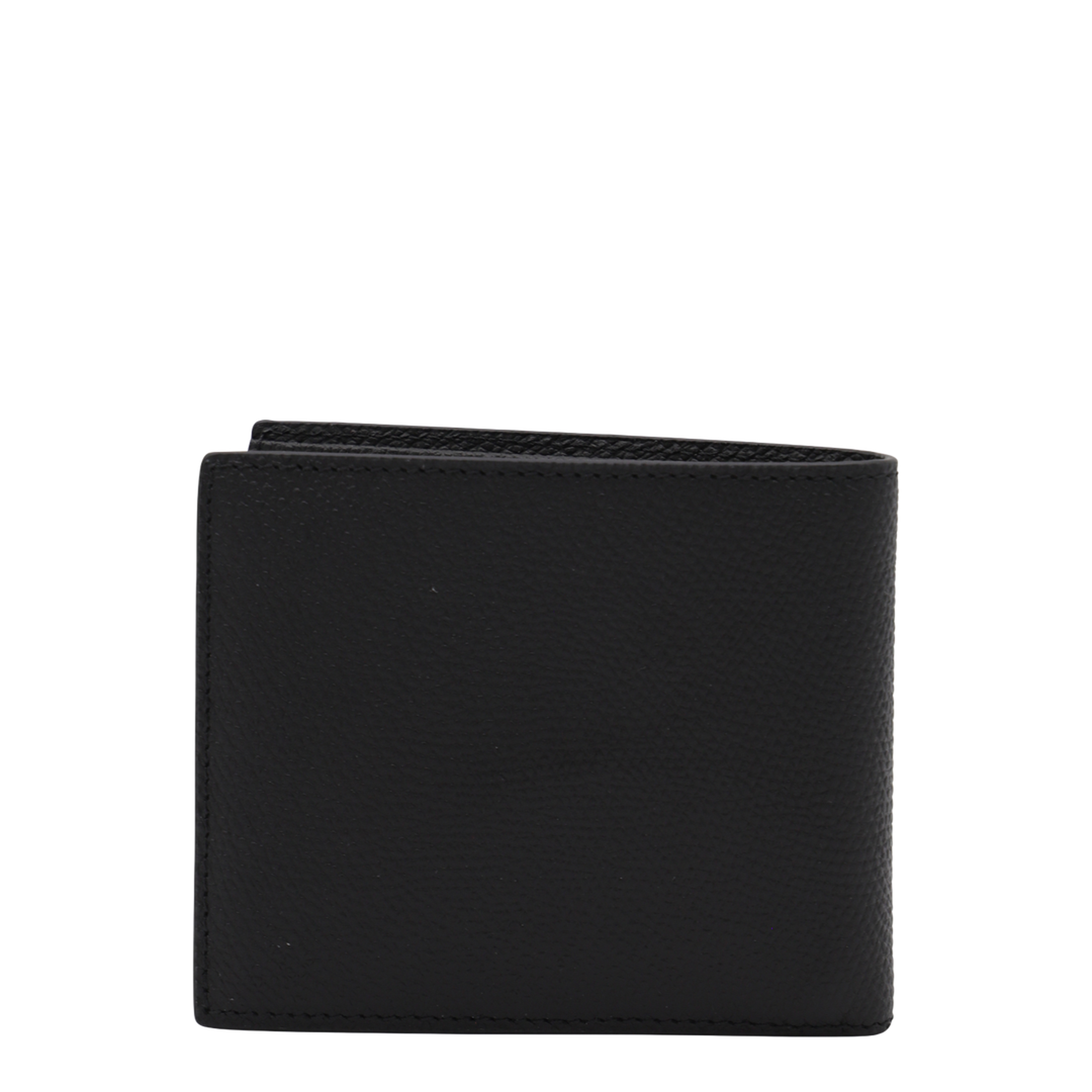 VLogo Signature Grainy Calfskin Bifold Wallet in Black - Image 6