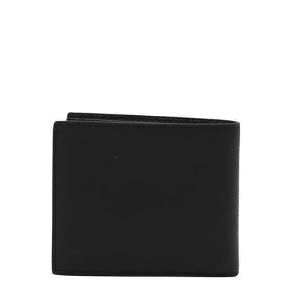 VLogo Signature Grainy Calfskin Bifold Wallet in Black - Image 6
