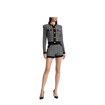 Knitted Sweater Black Grey - Image 2