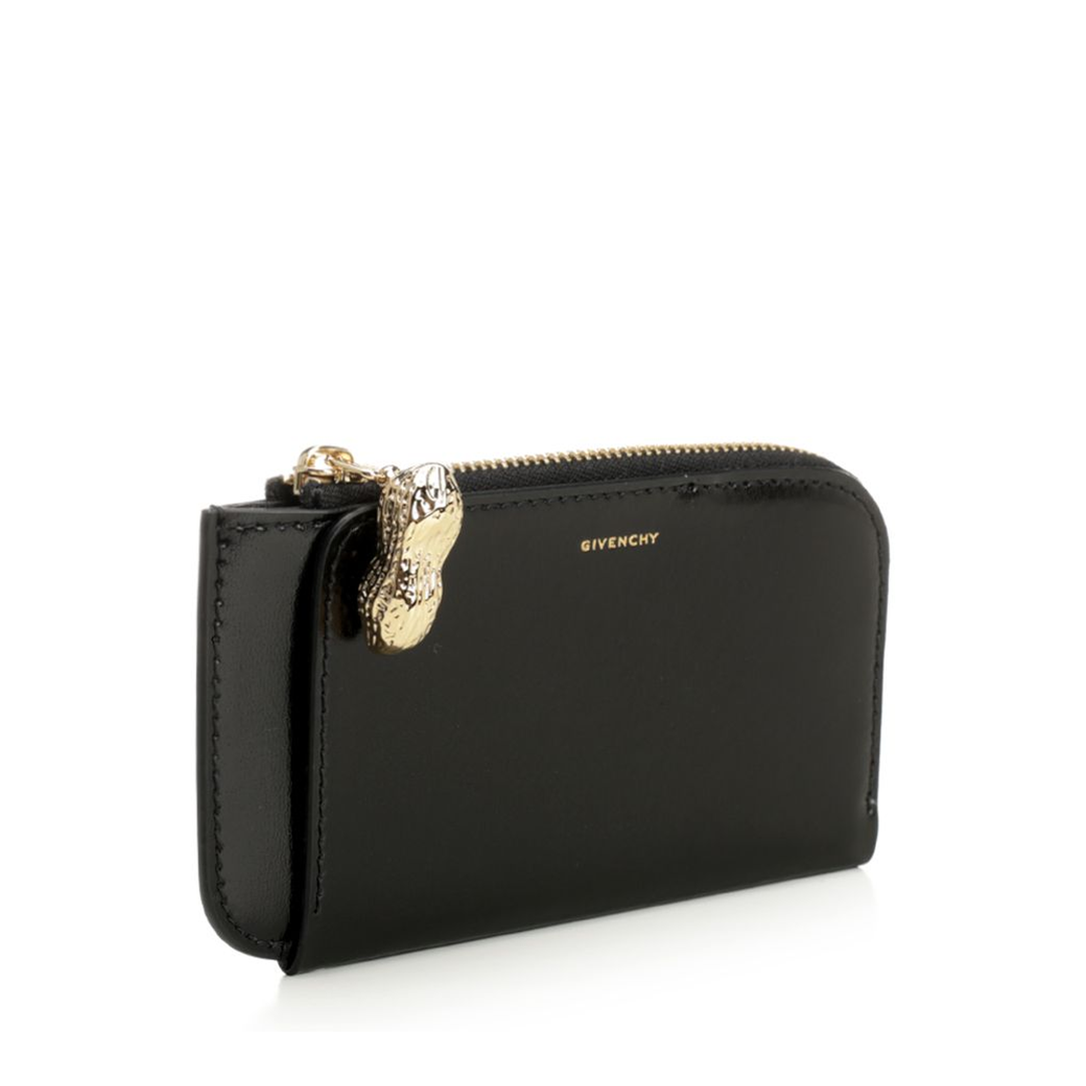 Lucky Charms Zipped Card Holder In Box Leather - Black - Image 1