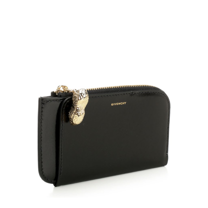 Lucky Charms Zipped Card Holder In Box Leather - Black - Image 1