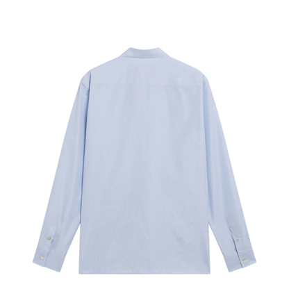 Light Blue Fil-À-Fil Cotton Shirt With Vlogo Embroidery - Image 2