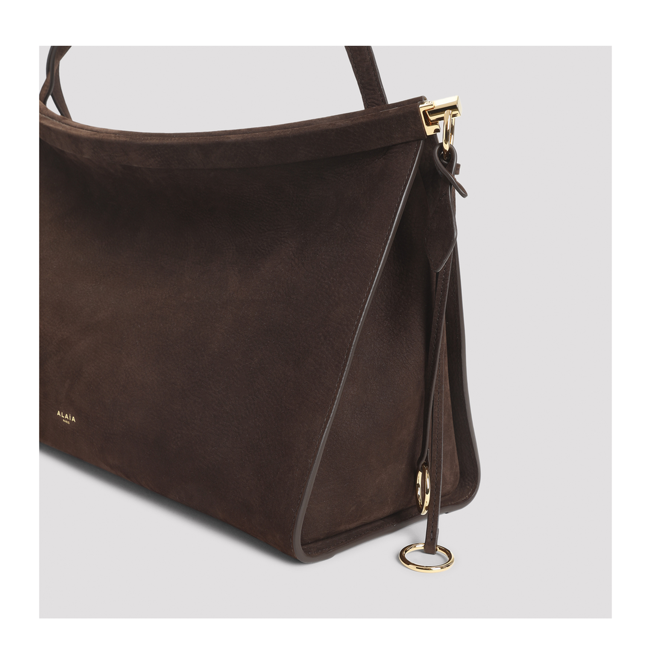 Le Click East West Large Calfskin Shoulder Bag - Dark Brown - Image 5
