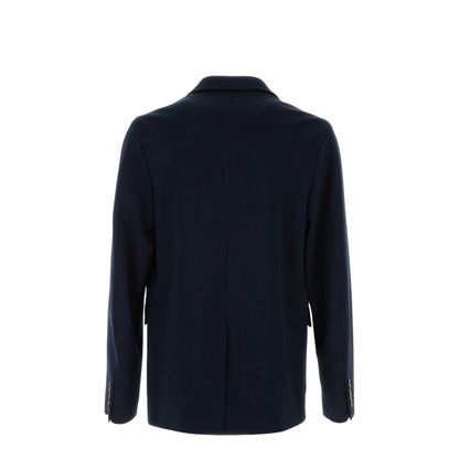 Single-breast Cotton Jersey Jacket in Dark Blue - Image 2