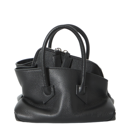 La Passeggiata Mini Calf Leather Top-Handle Bag - Black - Image 1