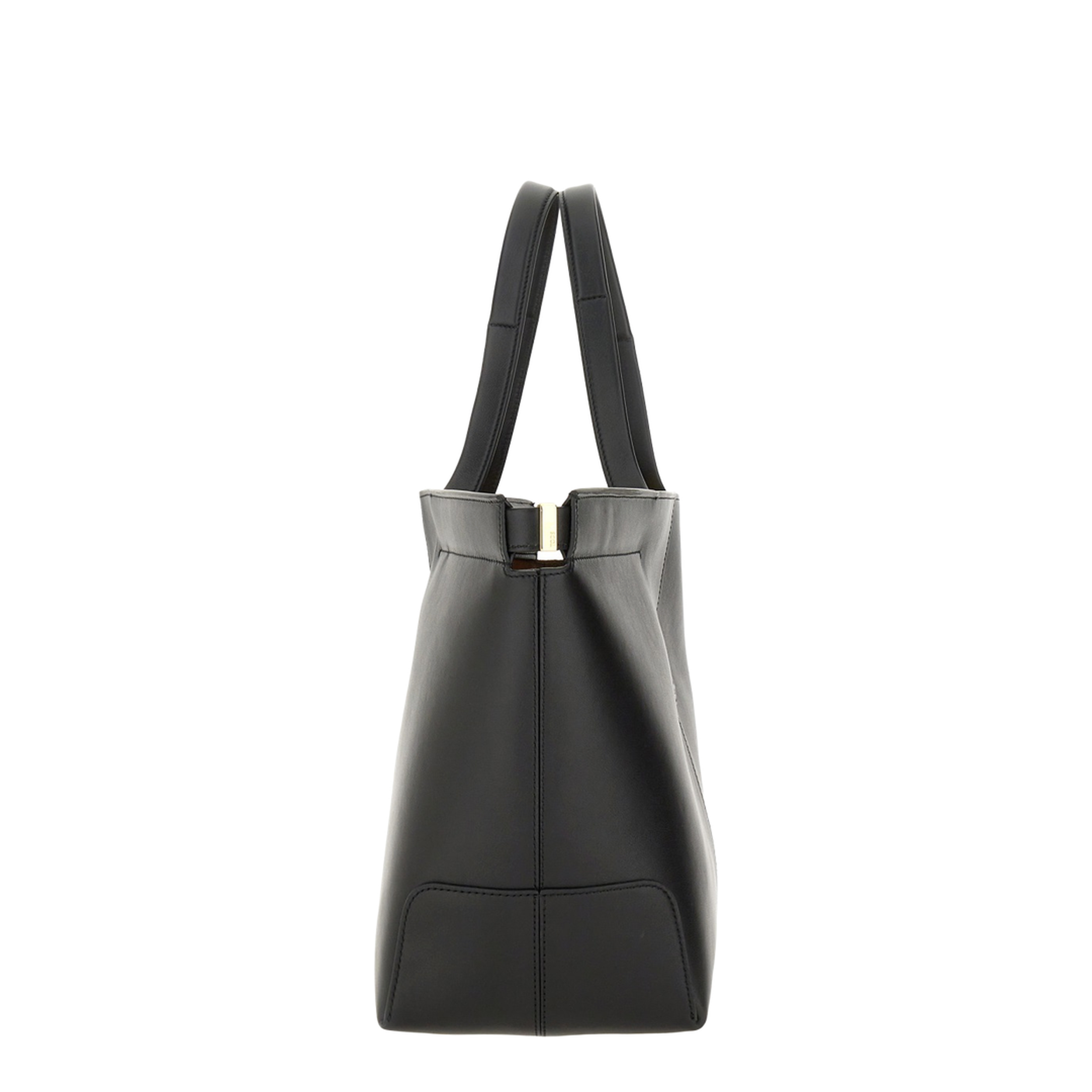 Di Bag Folio Medium-Small Leather Tote Bag - Black - Image 4