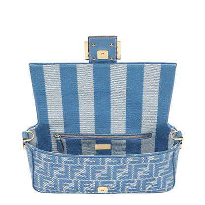 Baguette
Blue Denim Effect FF Jacquard Bag - Image 3