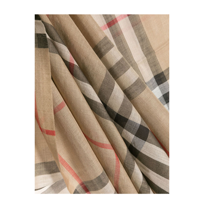 Giant Check Wool and Silk Scarf - Image 2