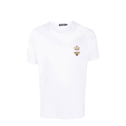 Cotton Jersey T-Shirt with Lurex Embroidery - Image 1