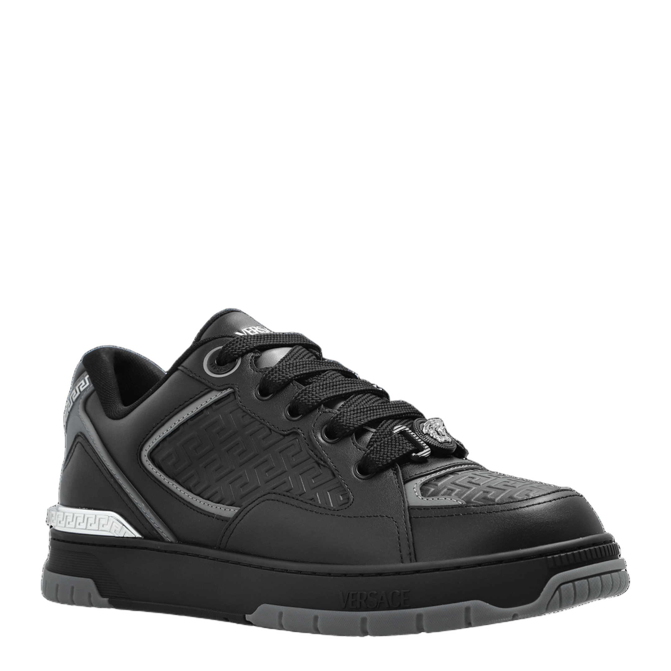 Greca Black Leather Blend Sneakers - Image 5