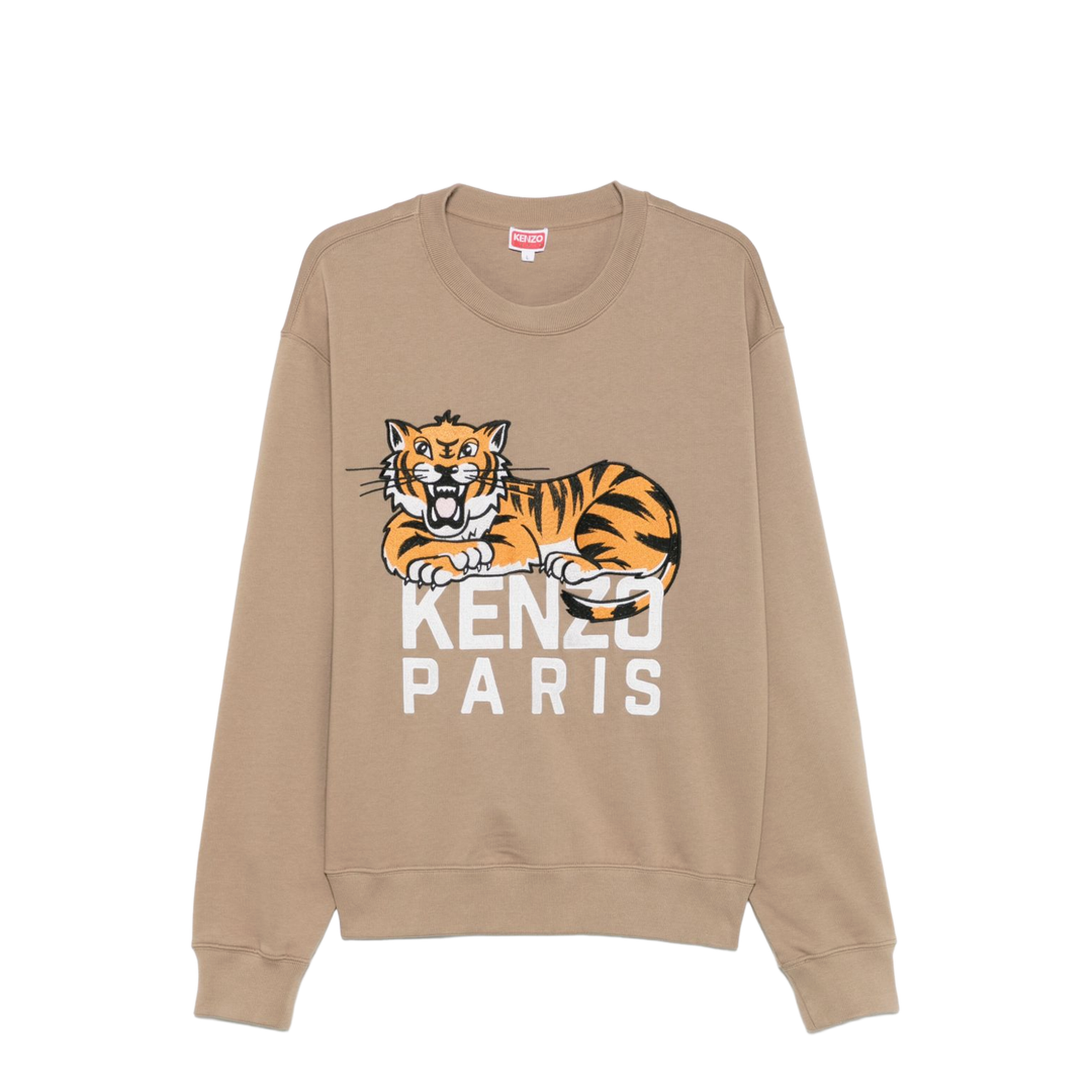 Happy Tiger Embroidered Sweatshirt in Cotton - Image 1