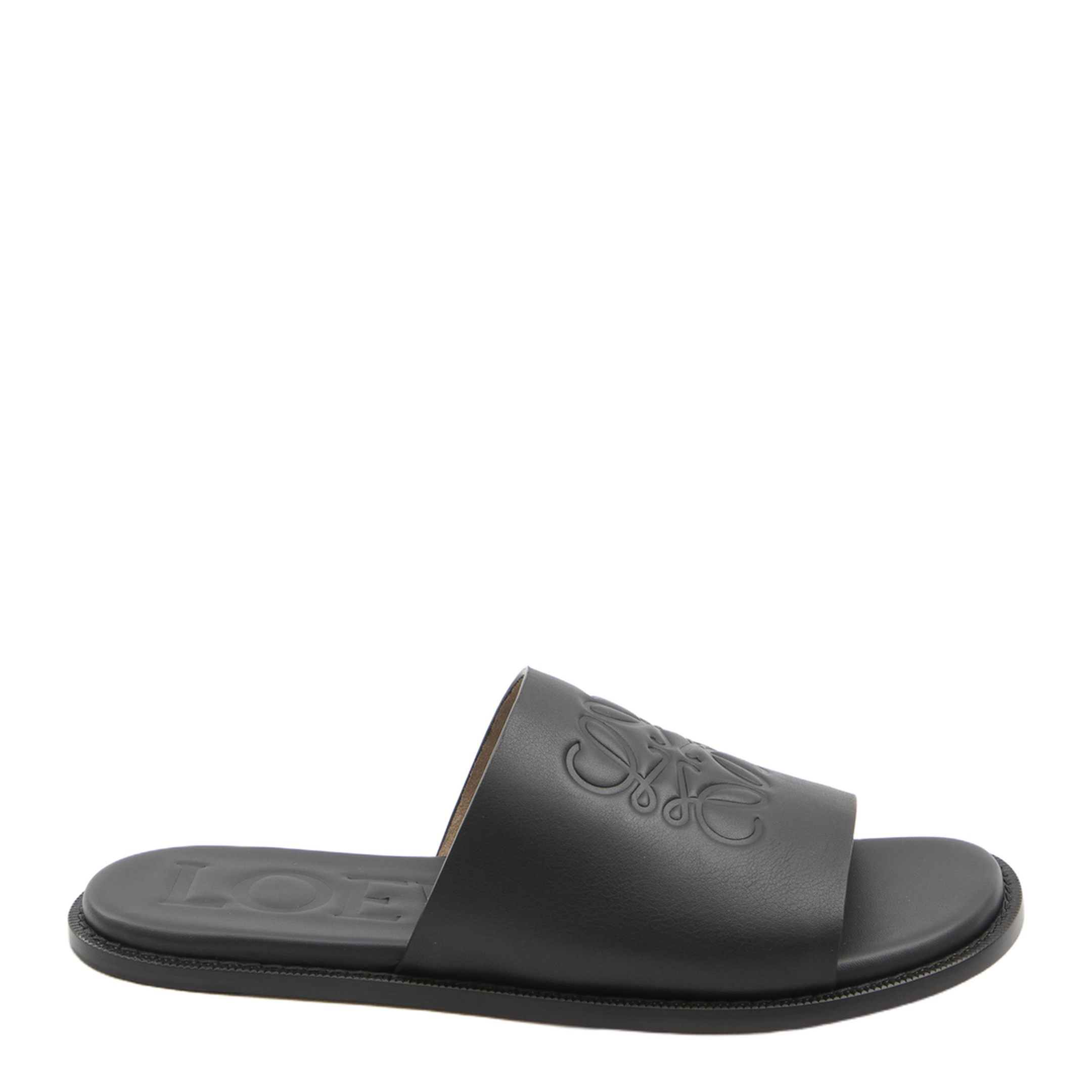Flex Anagram Slide in Soft Calfskin Black - Image 1