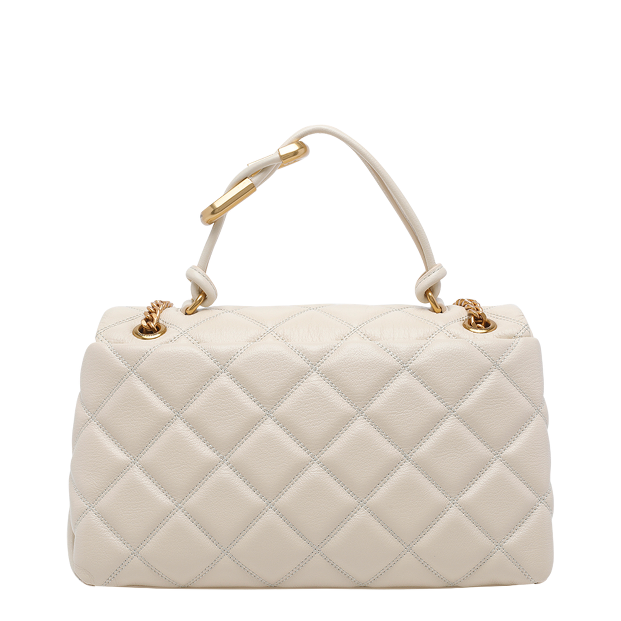 Dual Chain Shoulder Bag - White - Image 3