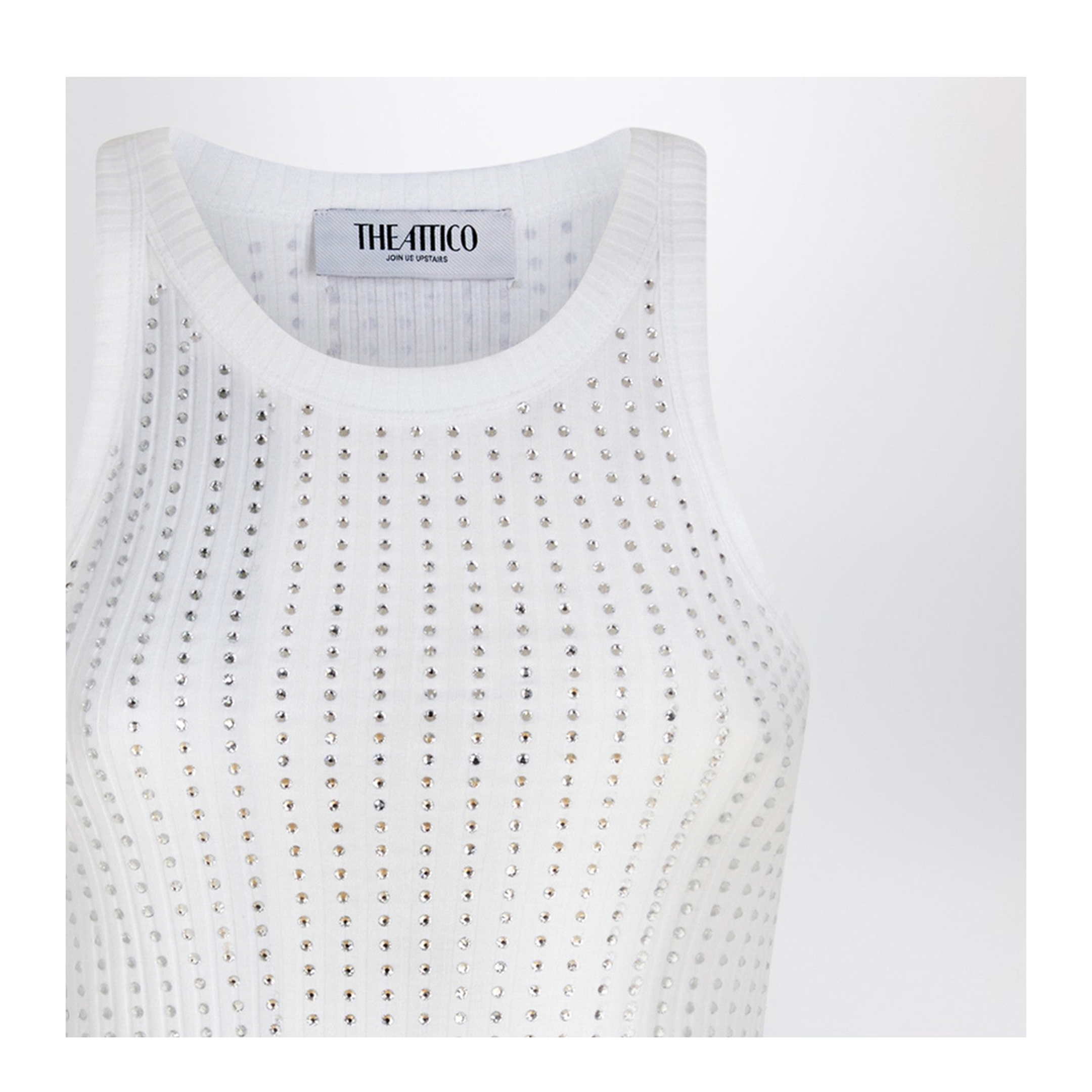 White Tank Top with Rhinestones - Image 2