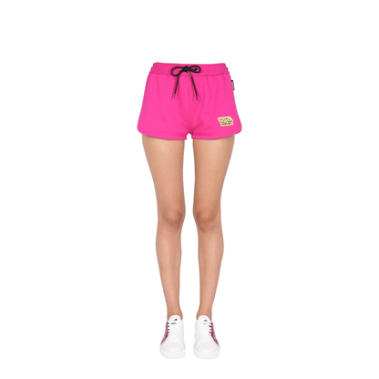 Shorts With Greek Logo Patch In Purple - Image 2