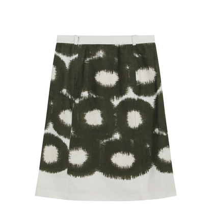 Cotton Skirt with Military Green Pattern - Image 2