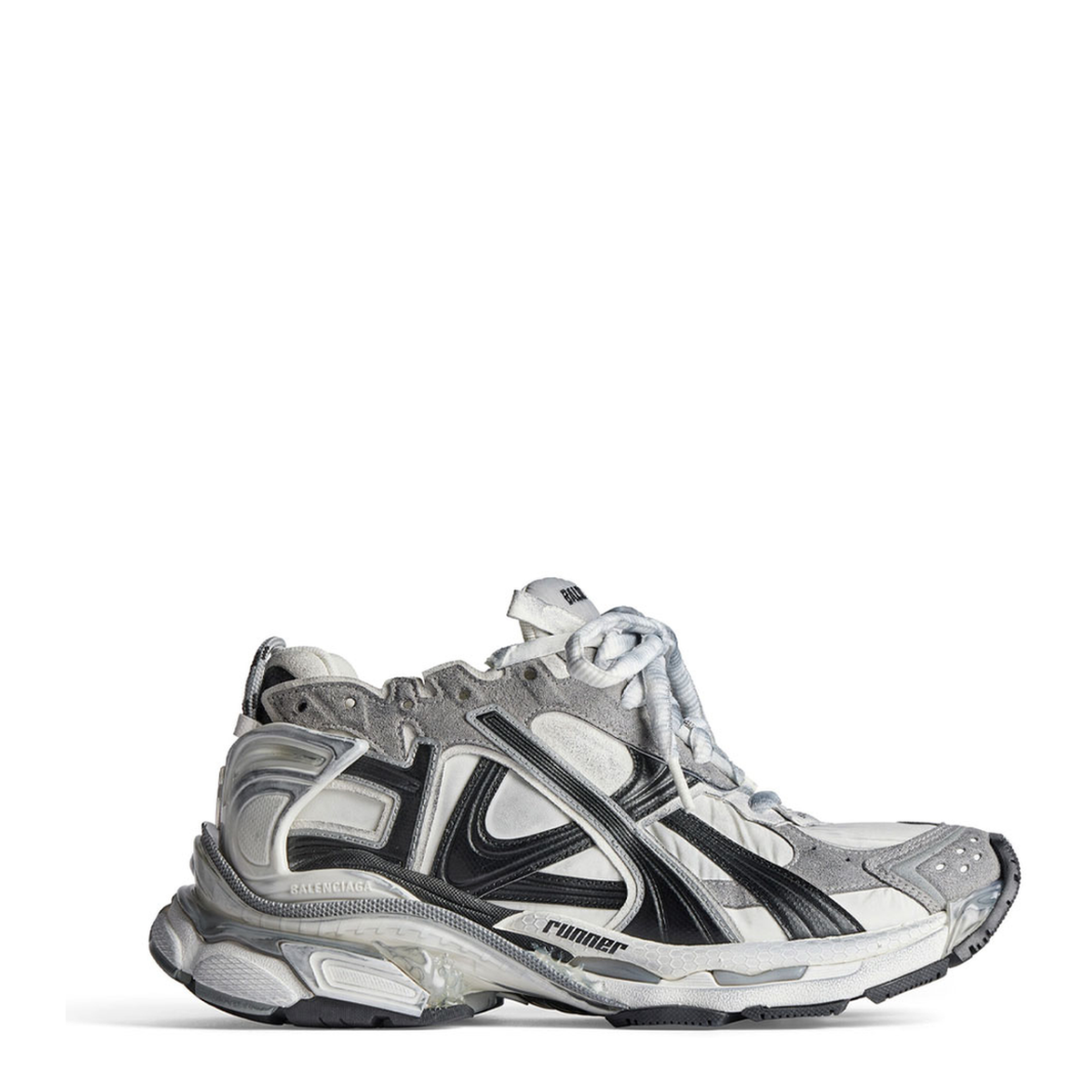 Nylon And Suede Like Fabric Runner Sneakers - Image 1