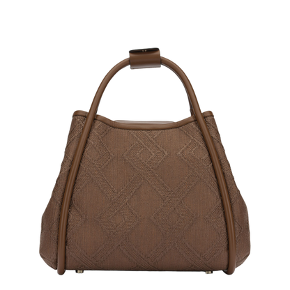 Marine Medium Raffia-Effect Handbag - Brown - Image 3