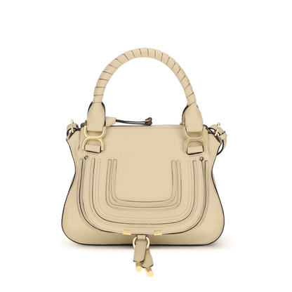 Marcie Small Calfskin Handbag - Beige - Image 1