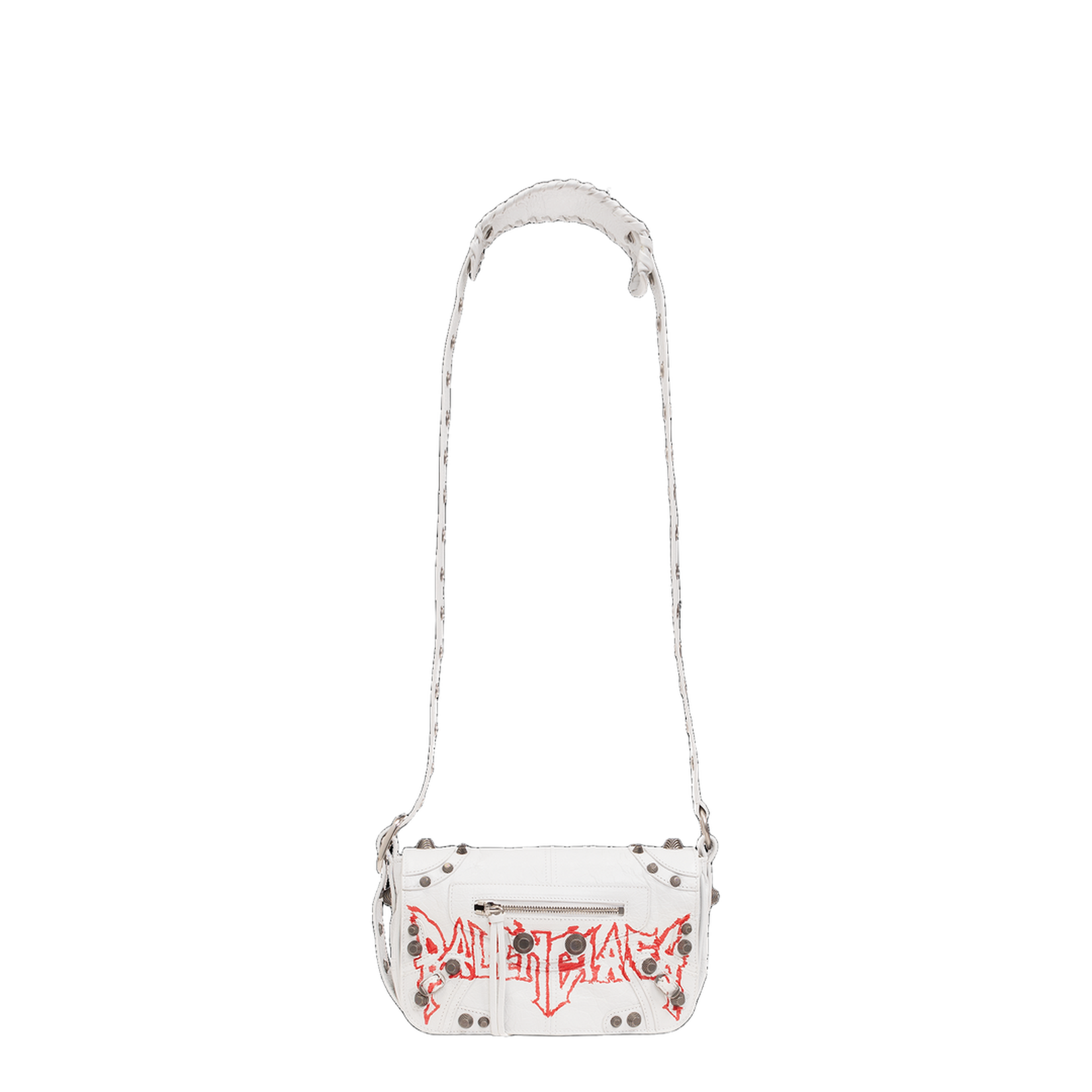 White Leather Cagole XS DIY Metal Crossbody Bag - Image 5