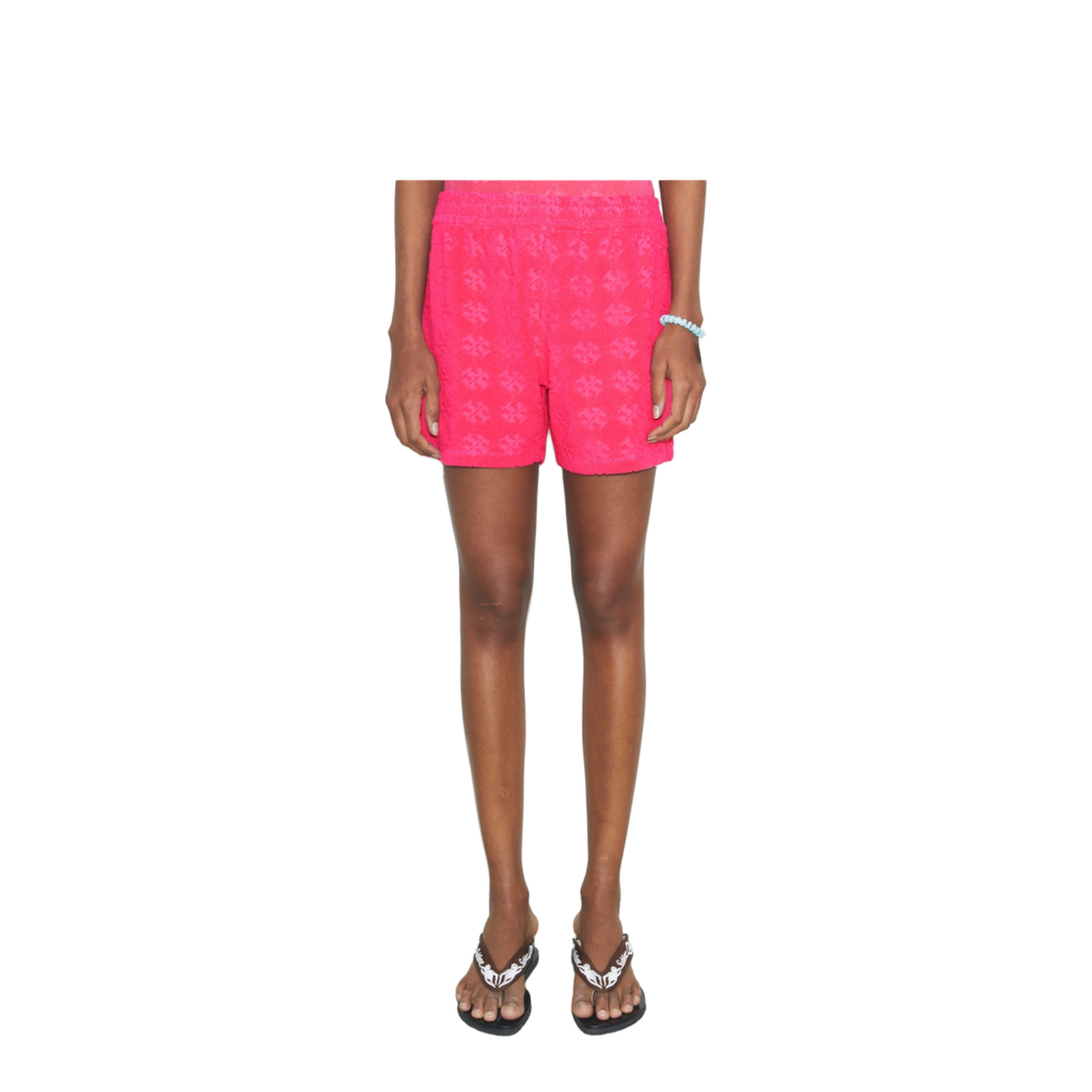 Terry Pink Shorts with Elastic Waist - Image 2