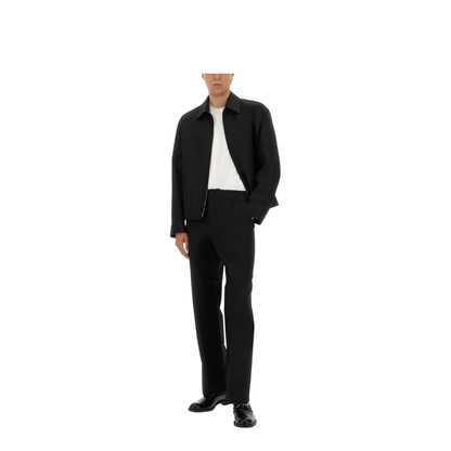 Cotton Twill Pant with Web Detail in Black - Image 2