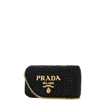 Black Raffia Crossbody Bag - Image 2