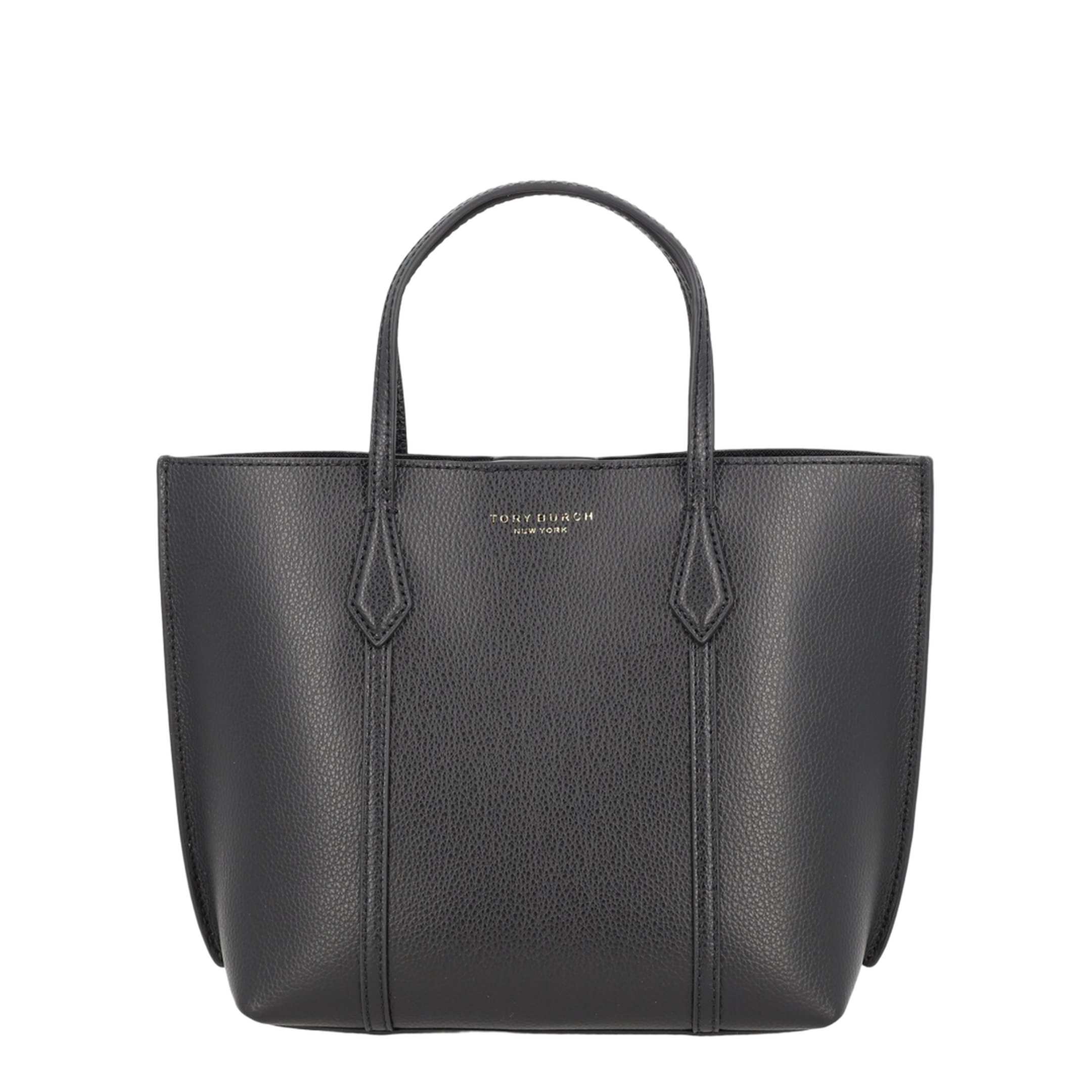 Perry Small Grained Leather Tote - Black - Image 1